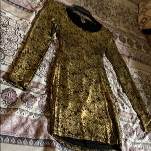 Gold and black Mini dress